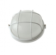 Светильник НПП-100W  настенно-потолочный, Круглый белый с решеткой